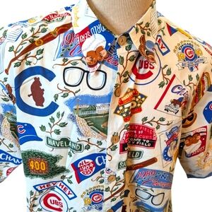 Chicago Cubs Reyn Spooner Shirt  MLB Cotton White VINTAGE ..Size XL